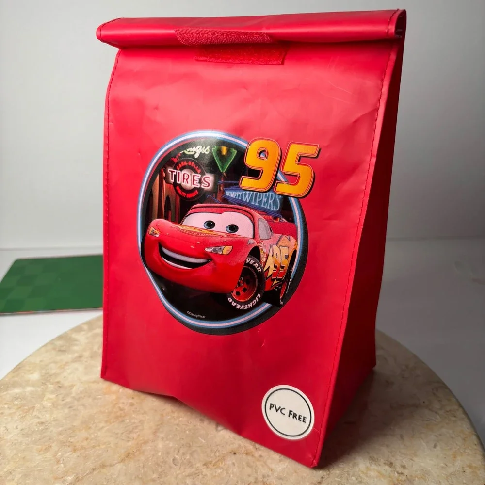 Disney Pixar Cars Reusable Lunch Bag & Hallmark Money Card Lightning McQueen VTG